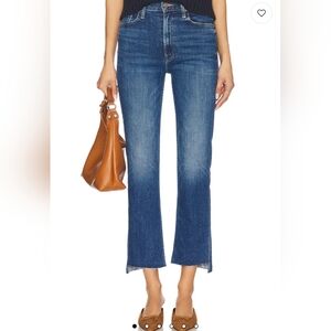 MOTHER | High Waisted Rider Ankle Step Fray | Over the Top (Blue) | 32